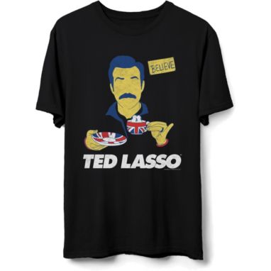 sorry, Junk Food Ted Lasso Tea Cup Black T-Shirt is currently out of stock