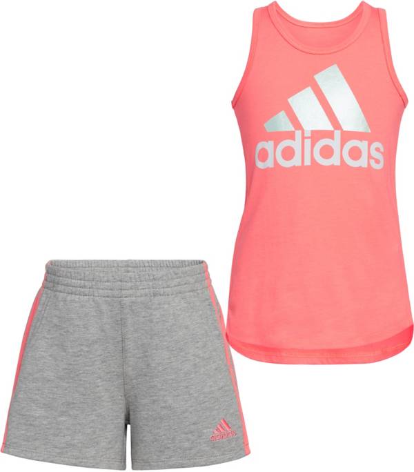 adidas Girls' Sleeveless Tank Top and French Terry Short 2 Piece Set product image