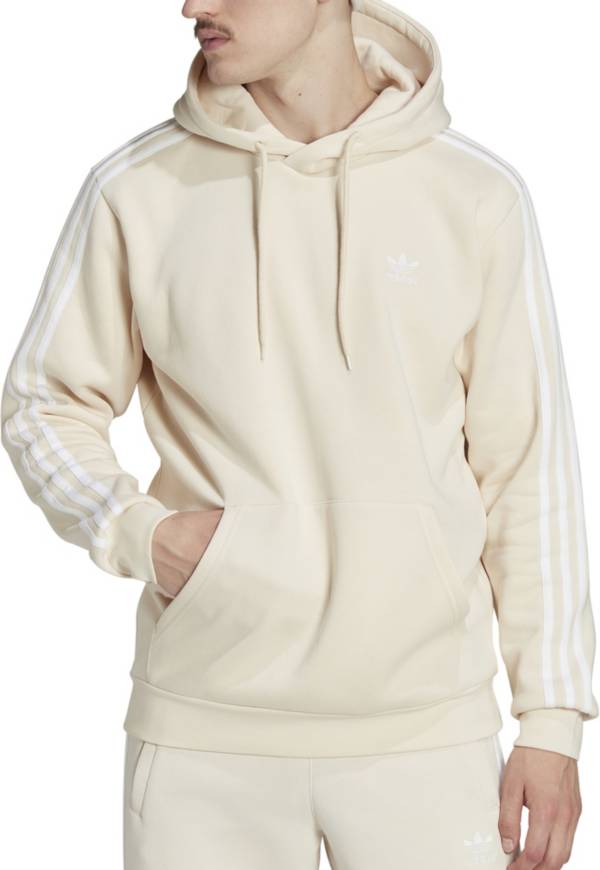 Adidas originals 3-stripes overhead hoodie beige sale