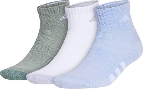 adidas Women's Cushioned 3.0 3-Pack Quarter Sock White