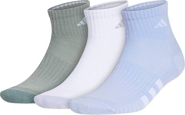 adidas Cushioned 3.0 Men's Quarter Ankle Socks - 3 Pack - Free Shipping