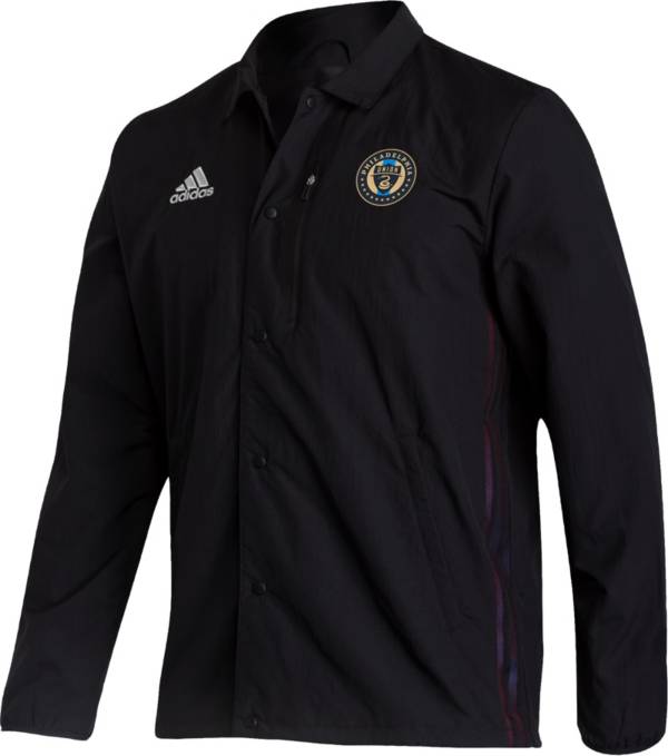adidas Philadelphia Union '22 Coaches Black Full-Zip Jacket product image