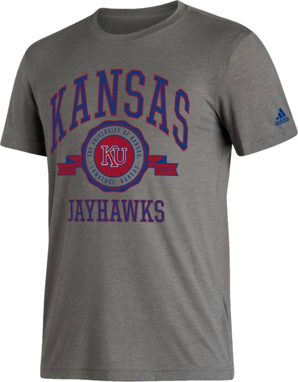 adidas Men's Kansas Jayhawks Grey Blend T-Shirt product image
