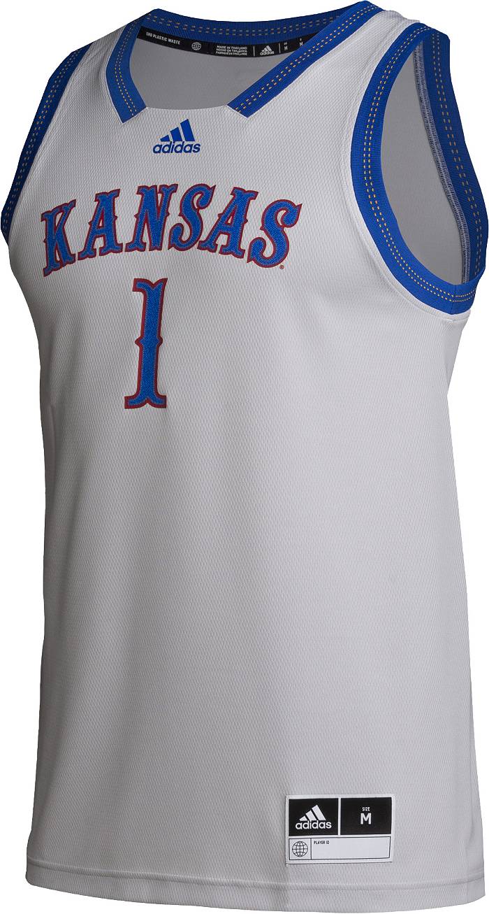 Men's adidas #1 Royal Kansas Jayhawks Swingman Basketball Jersey