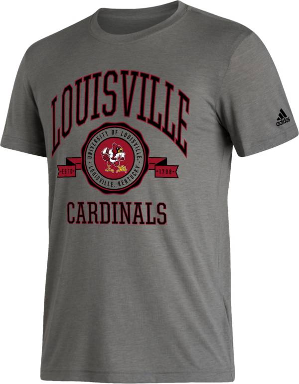 adidas Men's Louisville Cardinals Grey Blend T-Shirt