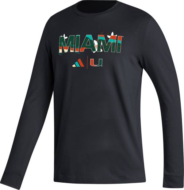 adidas Men's Miami Hurricanes Black Long Sleeve T-Shirt product image