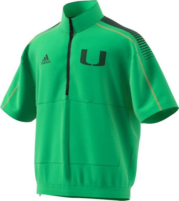 adidas Men's Miami Hurricanes Green 1/4 Zip Pullover product image