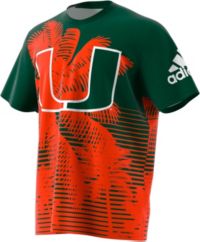 Men's adidas Orange Miami Hurricanes Replica V-Neck Baseball Jersey