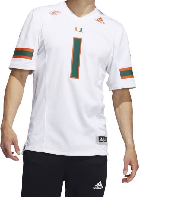 Miami Hurricanes Adidas Premier Football Jersey #1 - White S