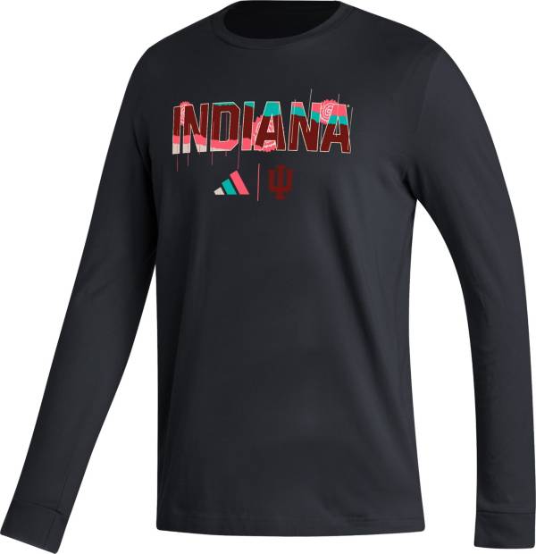 adidas Men's Indiana Hoosiers Black Long Sleeve T-Shirt product image
