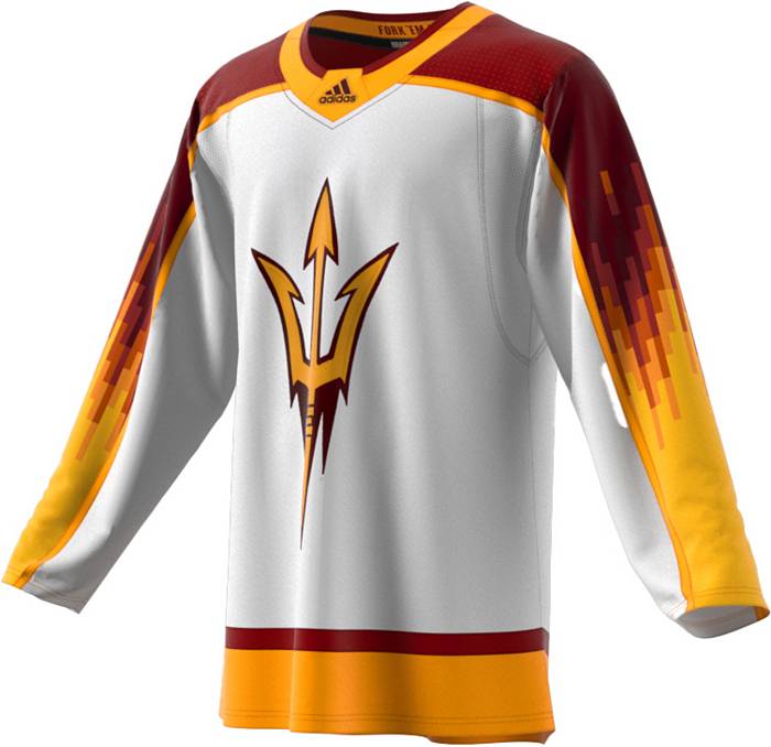 Men's adidas White Arizona State Sun Devils Alternate Desert Inferno Hockey  Primegreen Jersey