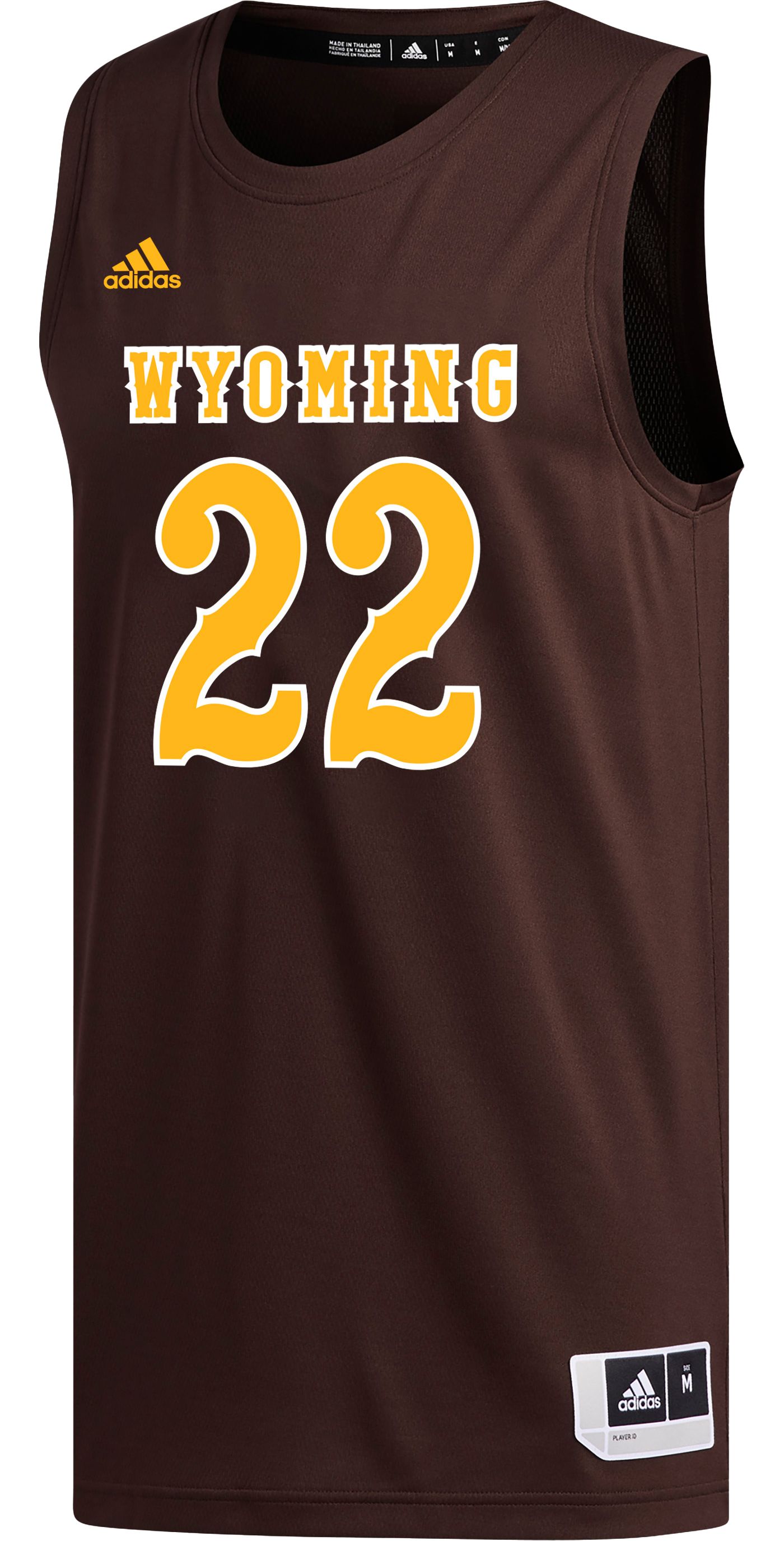 adidas Men s Wyoming Cowboys Brown Swingman Basketball Jersey Dick s Sporting Goods