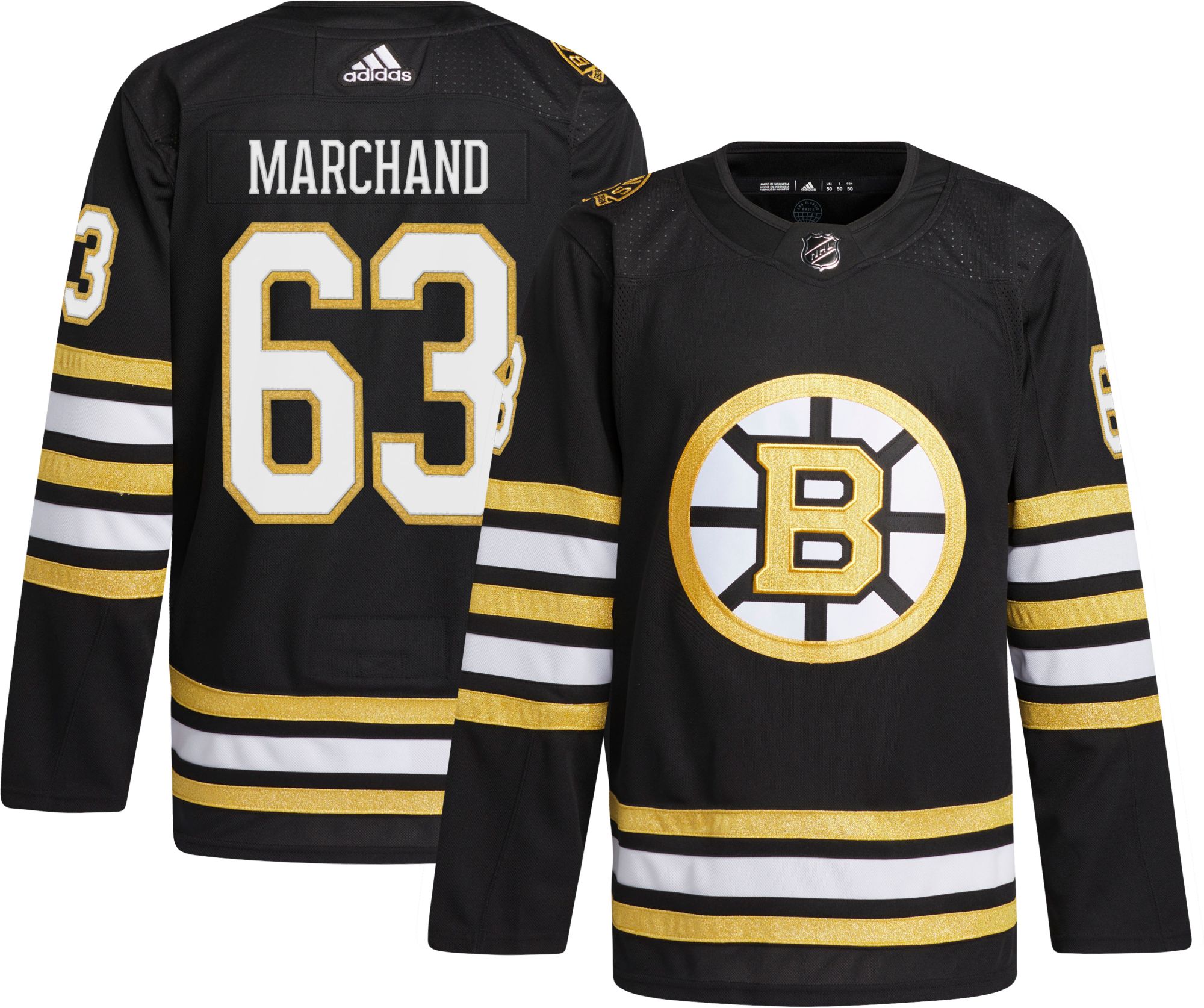 Adidas Boston Bruins No63 Brad Marchand Black Home Authentic Stanley Cup Final Bound Stitched NHL Jersey