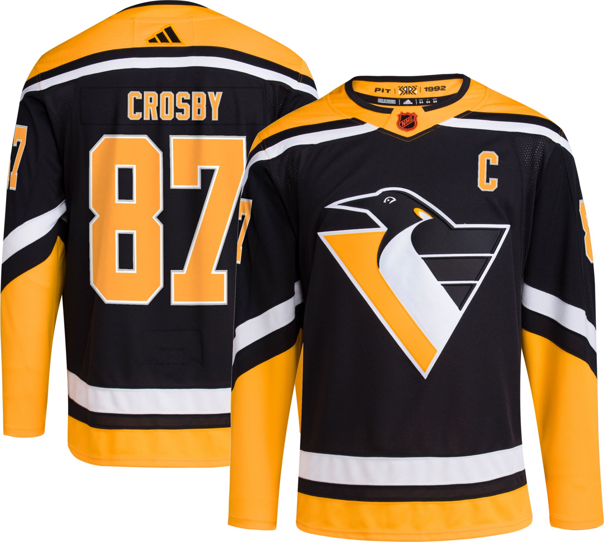 Men's Pittsburgh Penguins Sidney Crosby adidas Black Reverse Retro