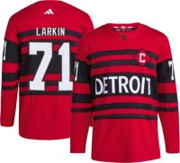 Game Used Detroit Red Wings Dylan Larkin Adidas MIC Reverse Retro