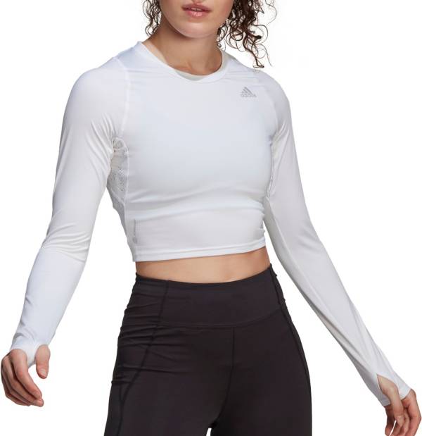stretch Great Creek adidas Women's Fast Flower Crop Long-Sleeve Top Running Long-Sleeve Shirt |  Dick's Sporting Goods