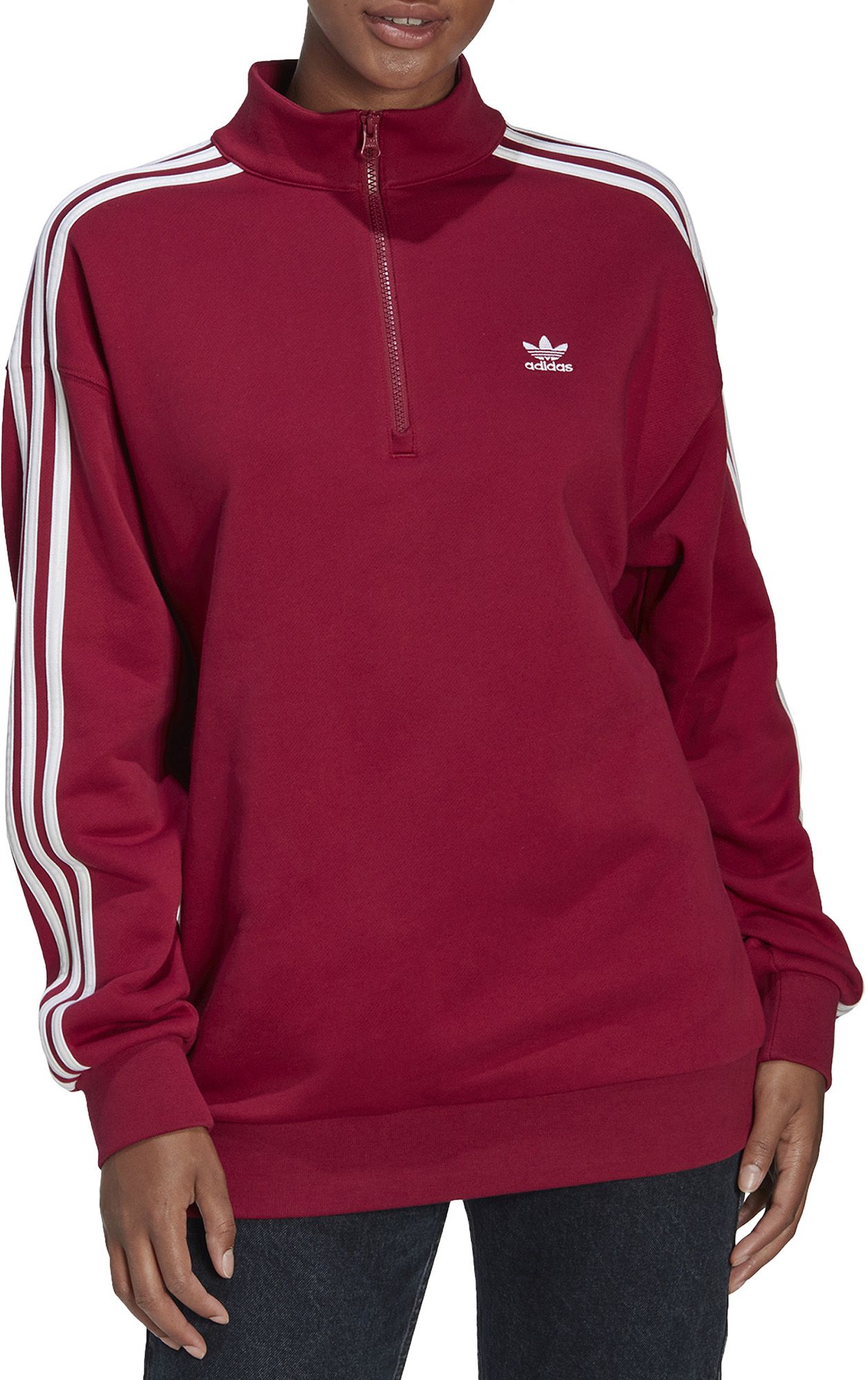 Maroon adidas hot sale sweatshirt womens