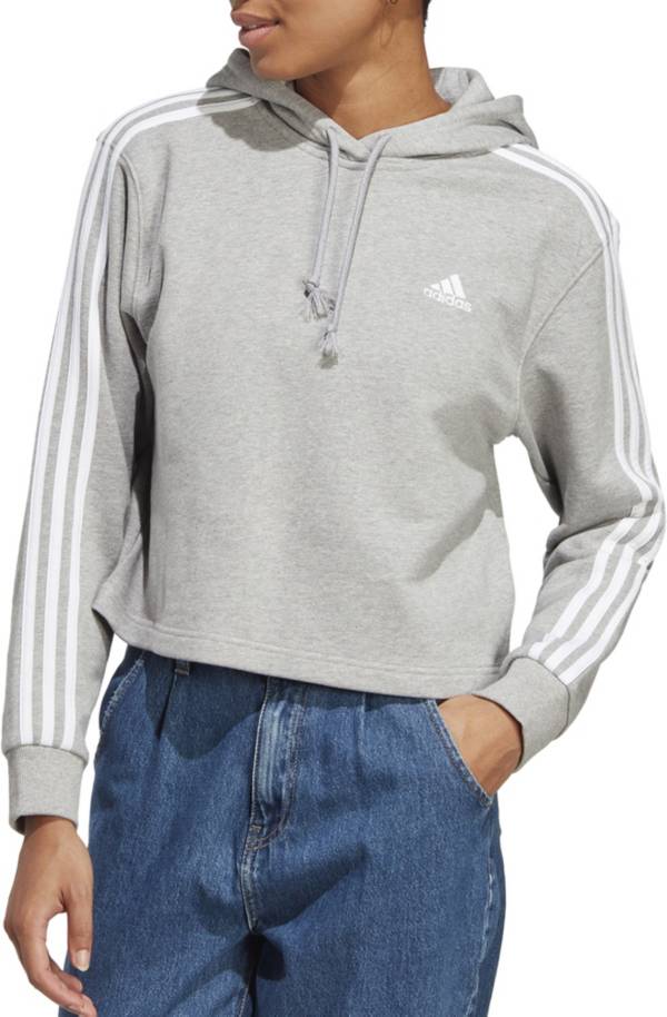 adidas Women's Essentials 3-Stripes French Terry Crop Hoodie | Dick's Sporting