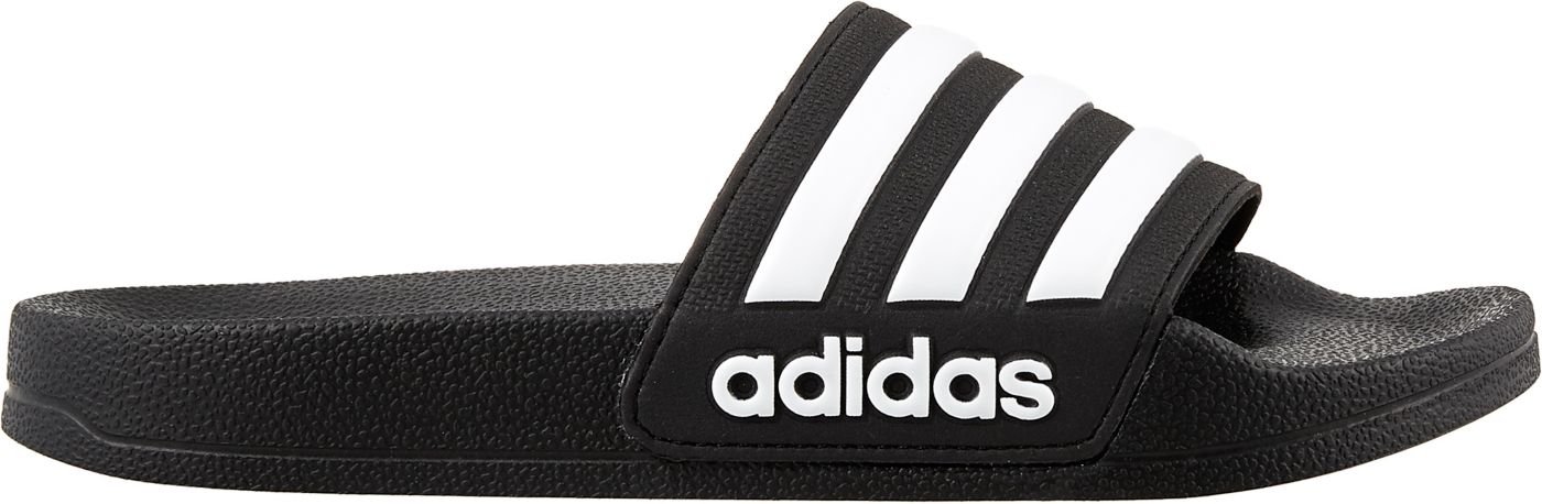 Adidas Kids Adilette Shower Slides Black White 3