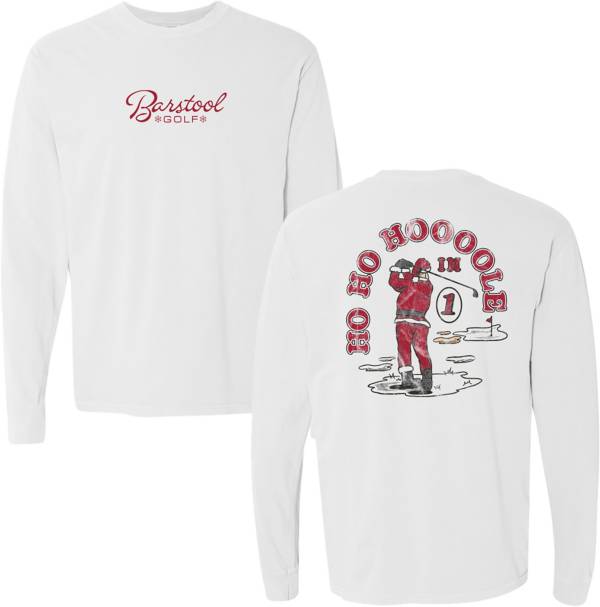 Barstool Sports Santa Hole in One Long Sleeve Golf T-Shirt product image