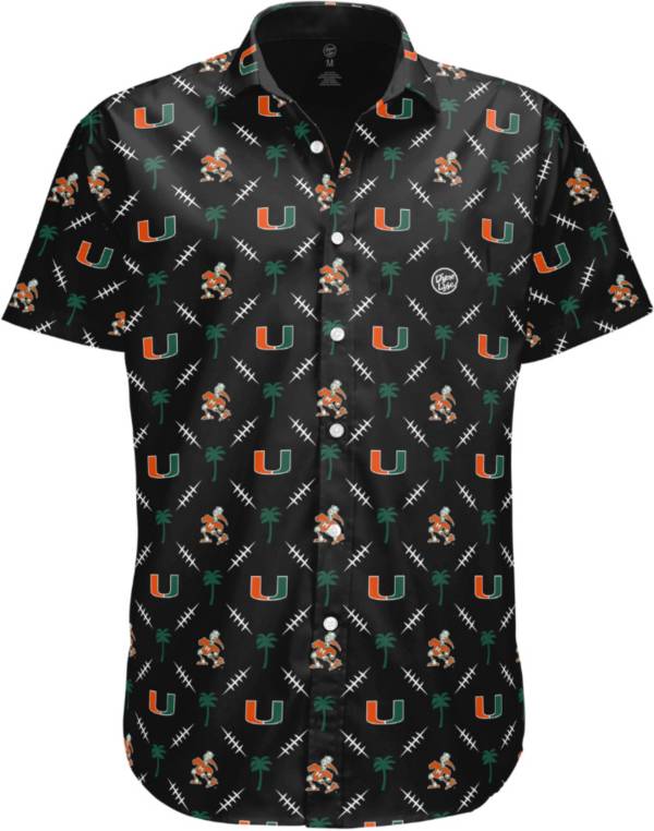 Dyme Lyfe Men's Miami Hurricanes Black Palm Set Button Up Shirt product image