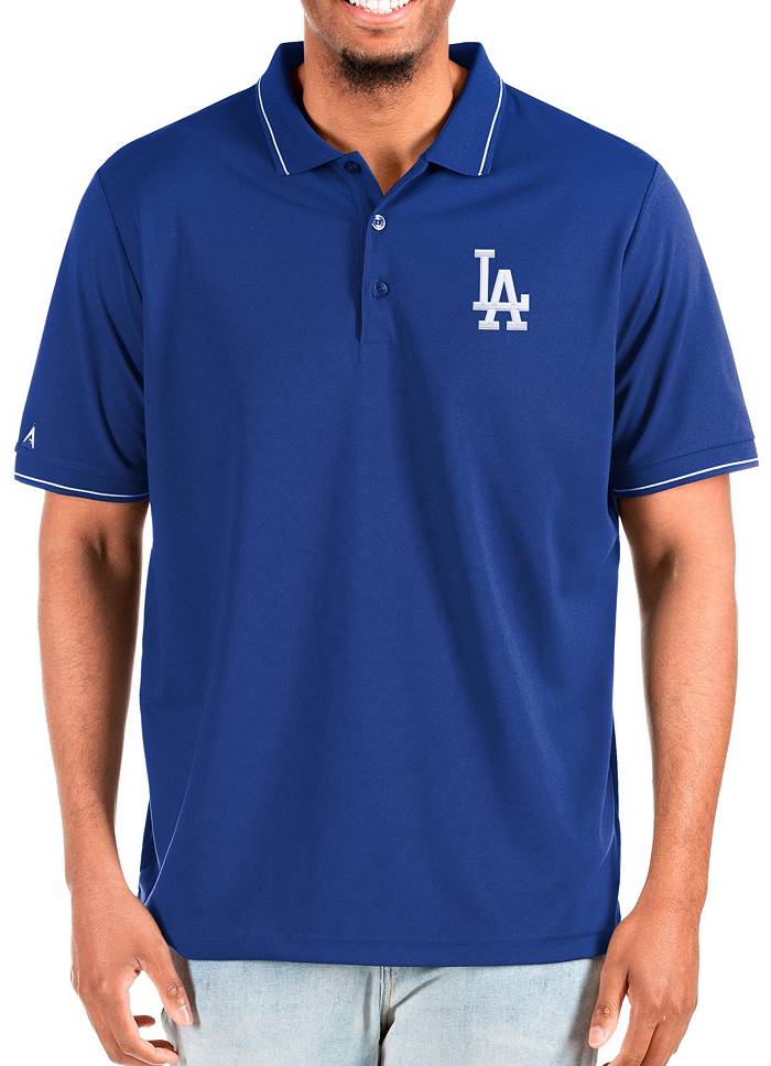 Men's Antigua Royal/Gray Los Angeles Dodgers Flannel Button-Up Shirt