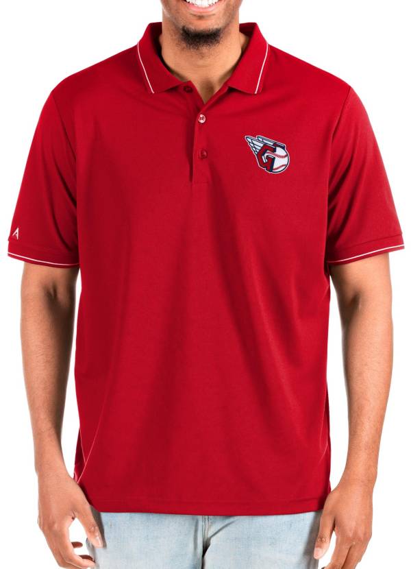 Men's Cleveland Indians Antigua Red/White Century Polo