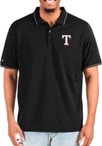 Men's Antigua Black Texas Rangers Affluent Polo Size: Small