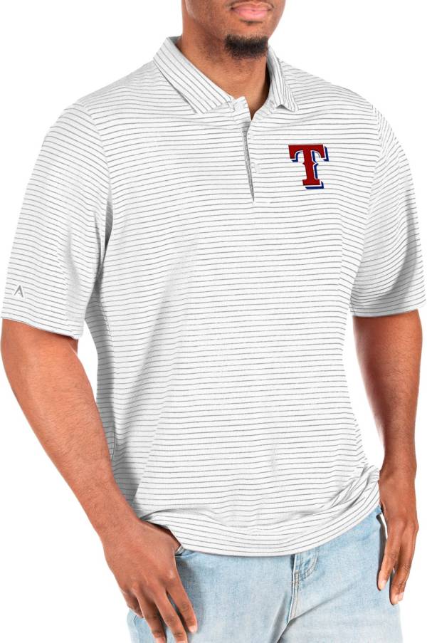 Antigua Men's Texas Rangers White Big & Tall Esteem Polo