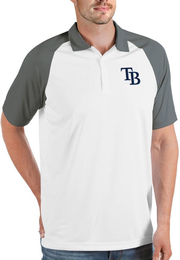 Tampa Bay Rays Antigua Patriotic Nova Polo - White/Steel