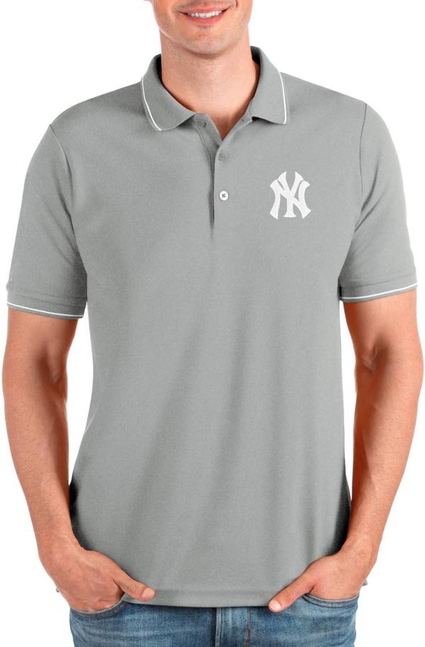 Antigua Men's New York Yankees Gray Affluent Polo