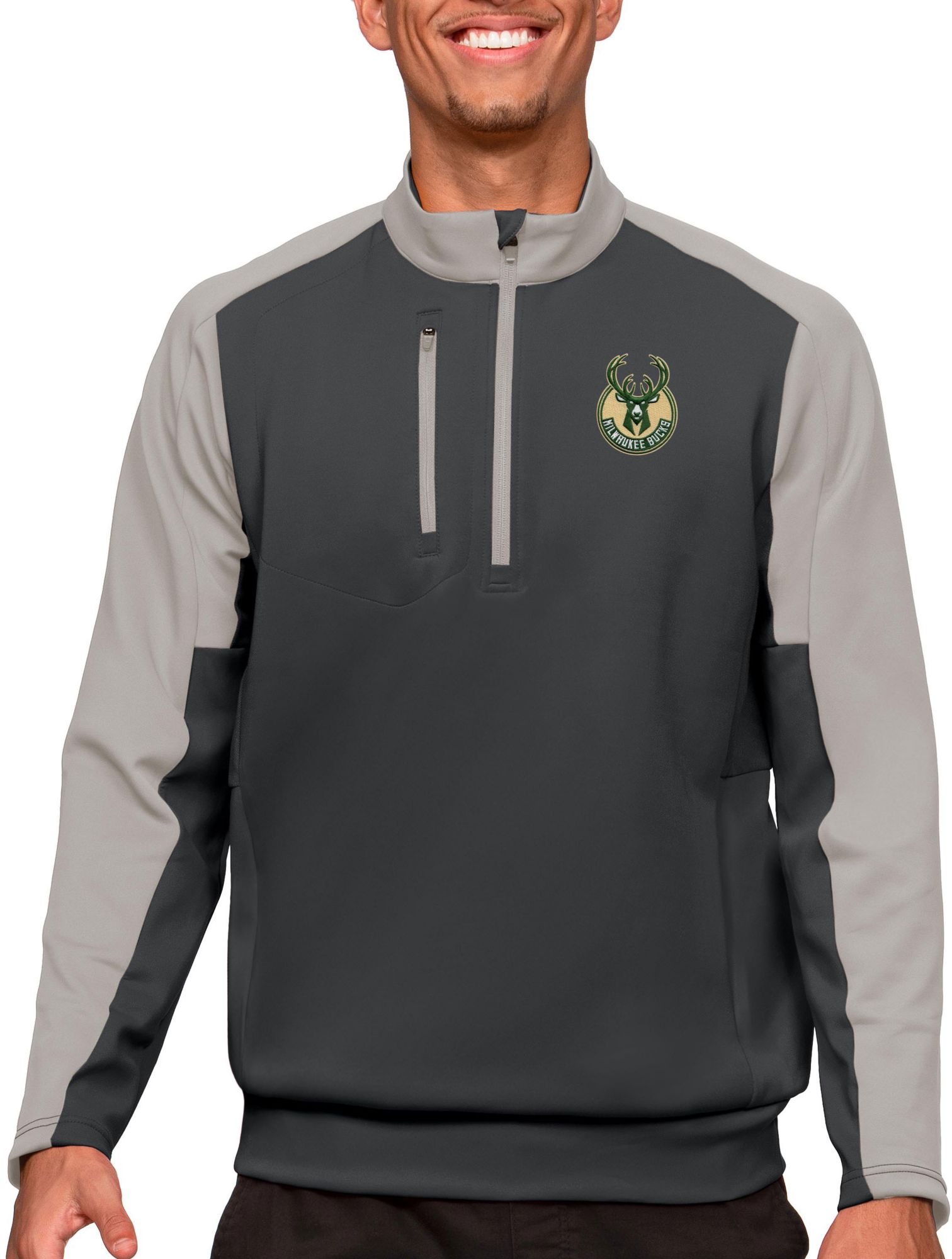 Antigua Men's Milwaukee Bucks Team ¼ Zip