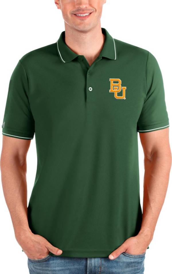Antigua Men's Baylor Bears Green and White Affluent Polo product image