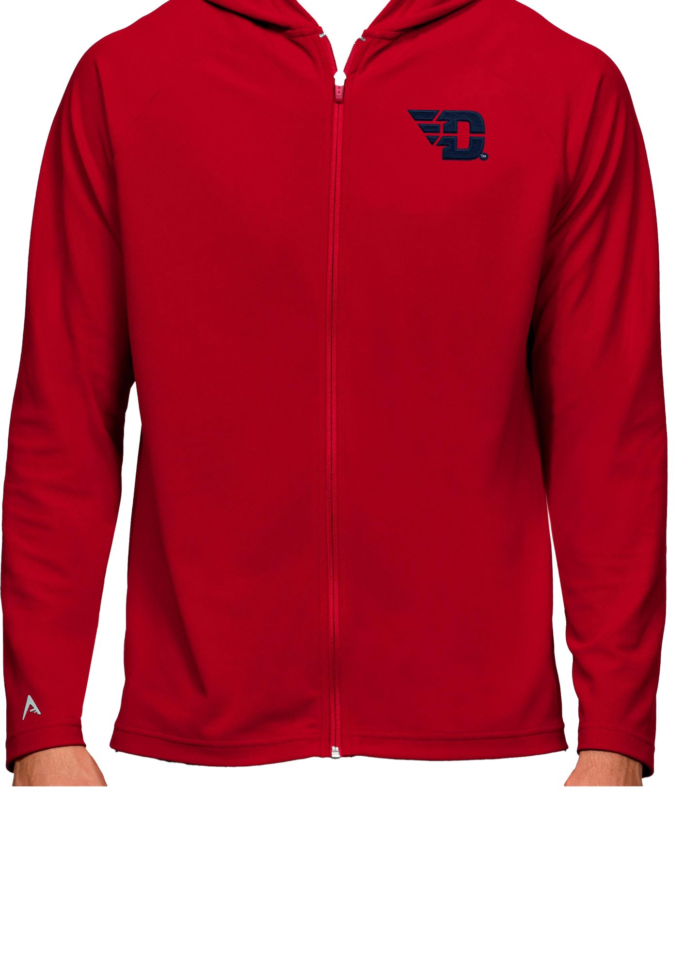 Antigua Men's Dayton Flyers Dark Red Legacy Full Zip Hoodie