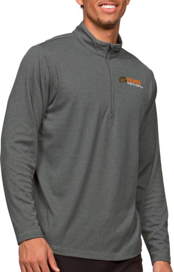 Antigua Men's Florida A&M Rattlers Charcoal Heather Epic 1/4 Zip Jacket product image