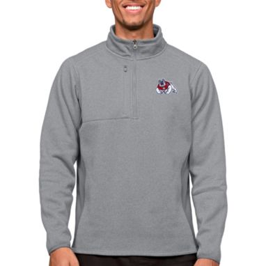 sorry, Antigua Men's Fresno State Bulldogs Light Grey Course 1/4 Zip Jacket is currently out of stock