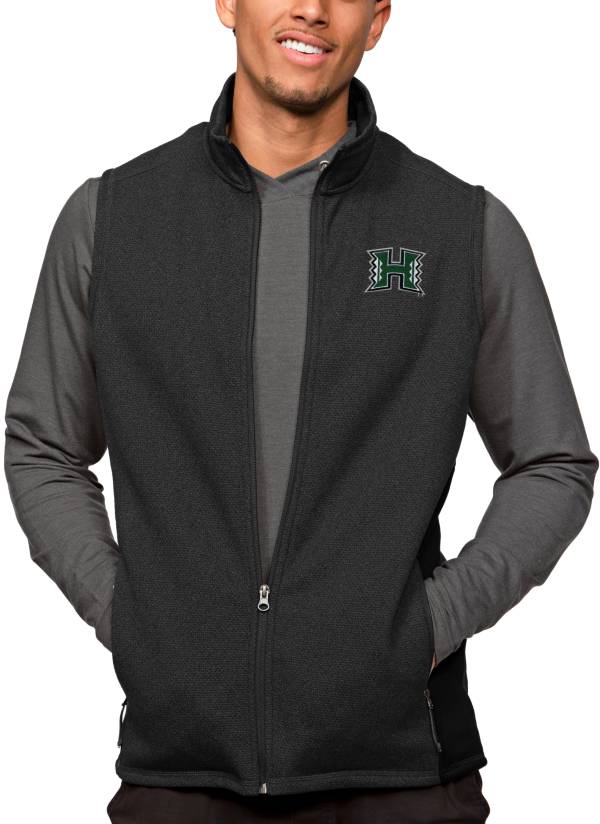 Antigua Men's Hawai'i Warriors Black Heather Course Vest product image