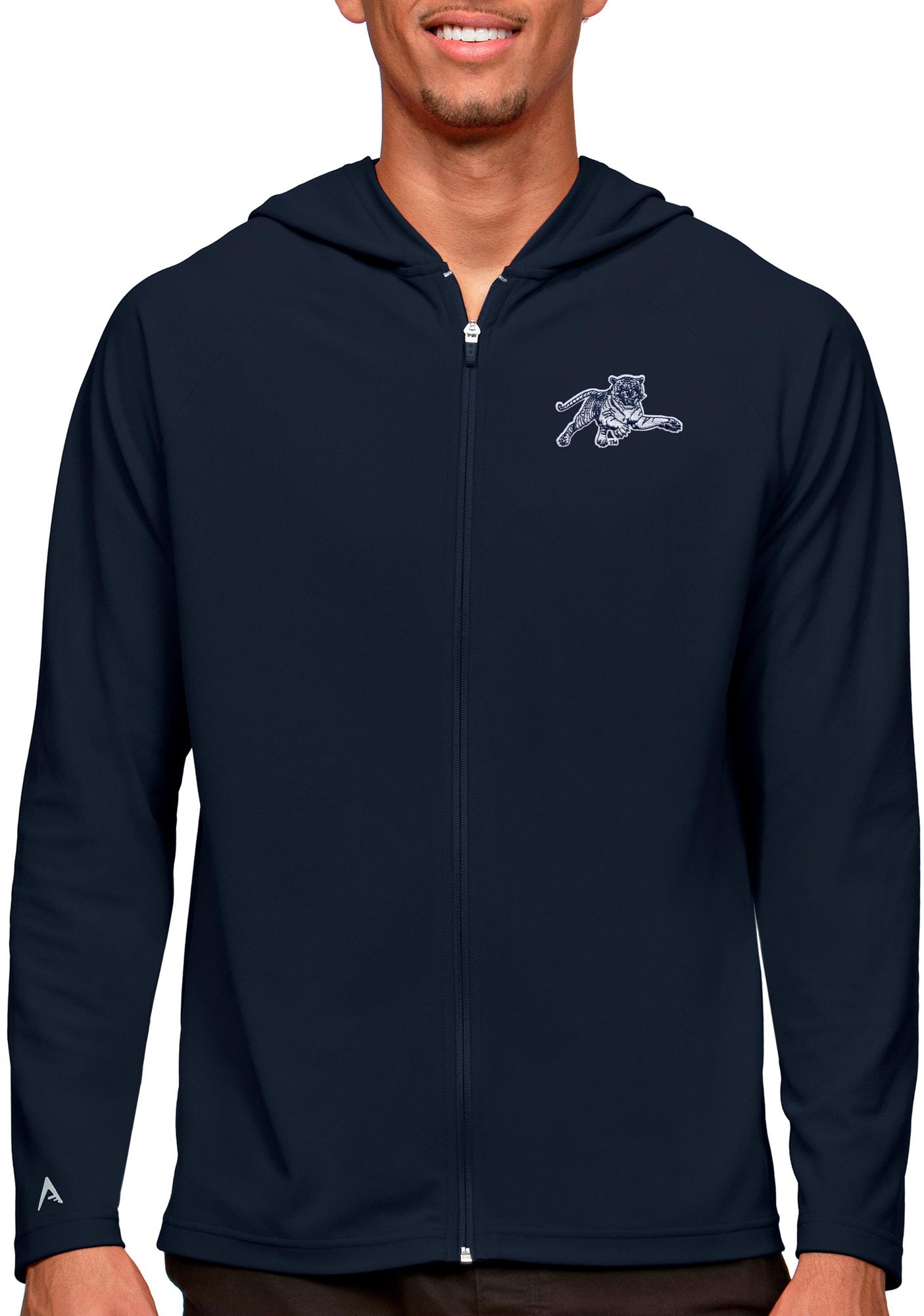 Antigua Men's Jackson State Tigers Navy Blue Legacy Full-Zip Hoodie