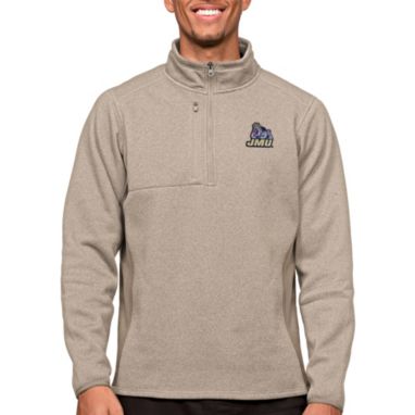 sorry, Antigua Men's James Madison Dukes Oatmeal Course 1/4 Zip Jacket is currently out of stock