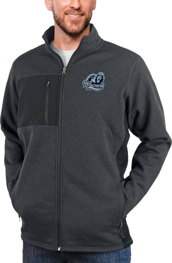Antigua Men's Old Dominion Monarchs Charcoal Heather Course Full Zip Jacket product image