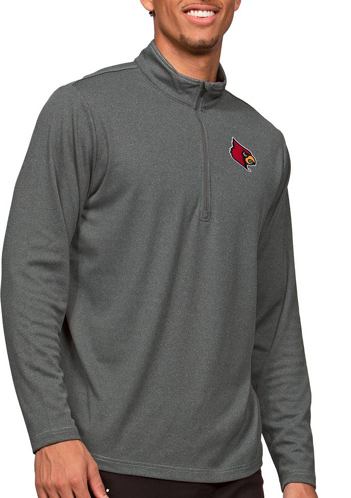 Antigua Men's NCAA Louisville Cardinals Epic Zip Pullover, Grey, Medium
