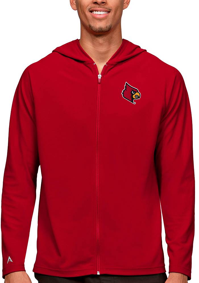 Men's adidas Red Louisville Cardinals AEROREADY Half-Zip Jacket