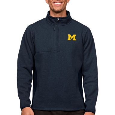 sorry, Antigua Men's Michigan Wolverines Navy Course 1/4 Zip Jacket is currently out of stock