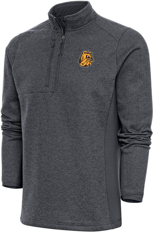 Antigua Men's MinnesotaDuluth Bulldogs Charcoal Course 1/4 Zip Jacket
