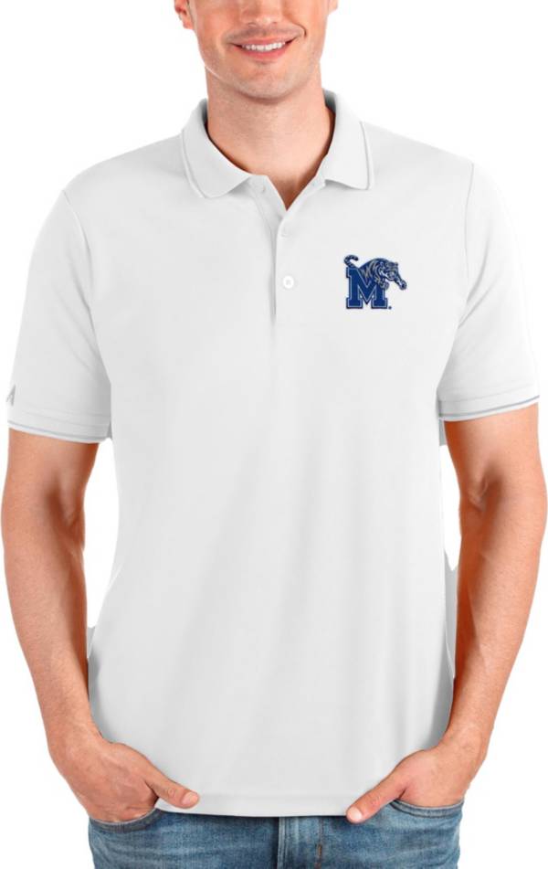 Antigua Men's Memphis Tigers White Affluent Polo product image