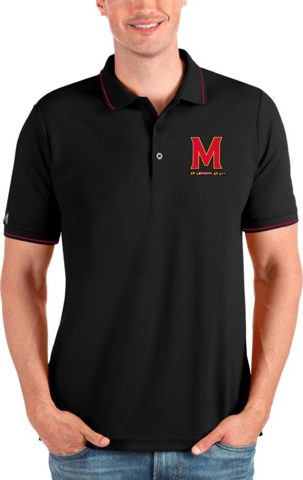 Antigua Men's Maryland Terrapins Black and Red Affluent Polo product image