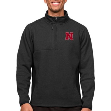 sorry, Antigua Men's Nebraska Cornhuskers Black Course 1/4 Zip Jacket is currently out of stock