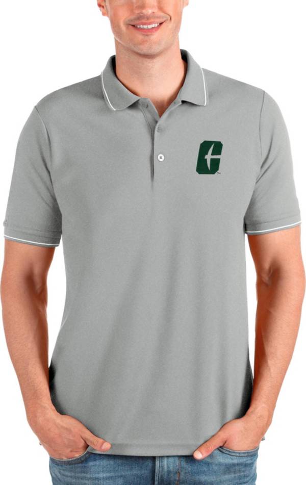 Men's Antigua White Charlotte 49ers Tribute Quarter-Zip Top