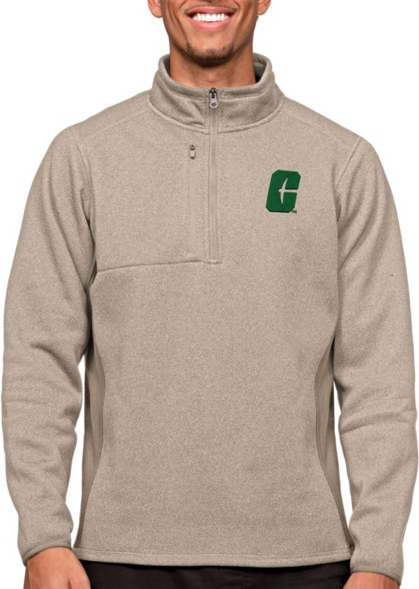 Antigua Men's Charlotte 49ers Oatmeal Course 1/4 Zip Jacket product image
