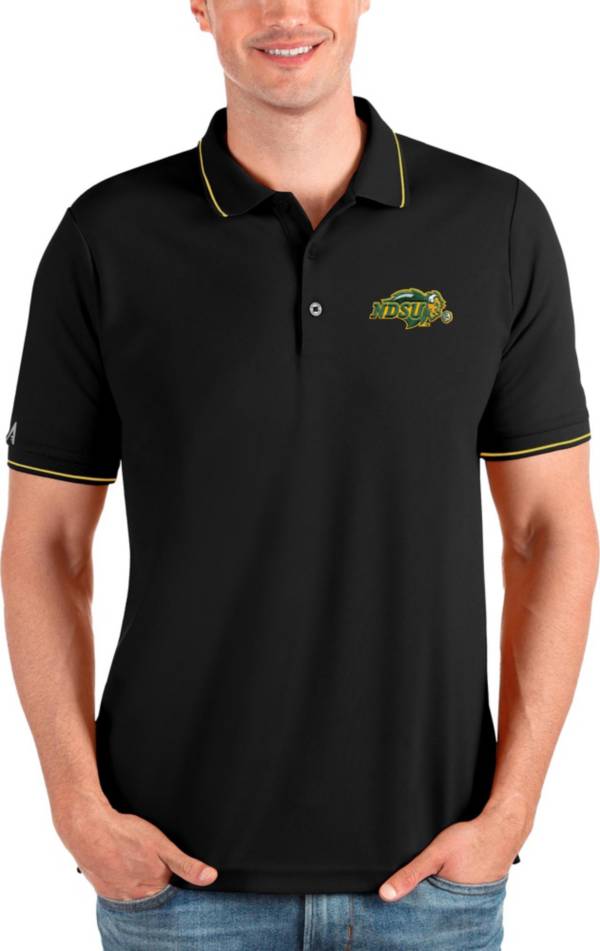 Antigua Men's North Dakota State Bison Black and Gold Affluent Polo product image